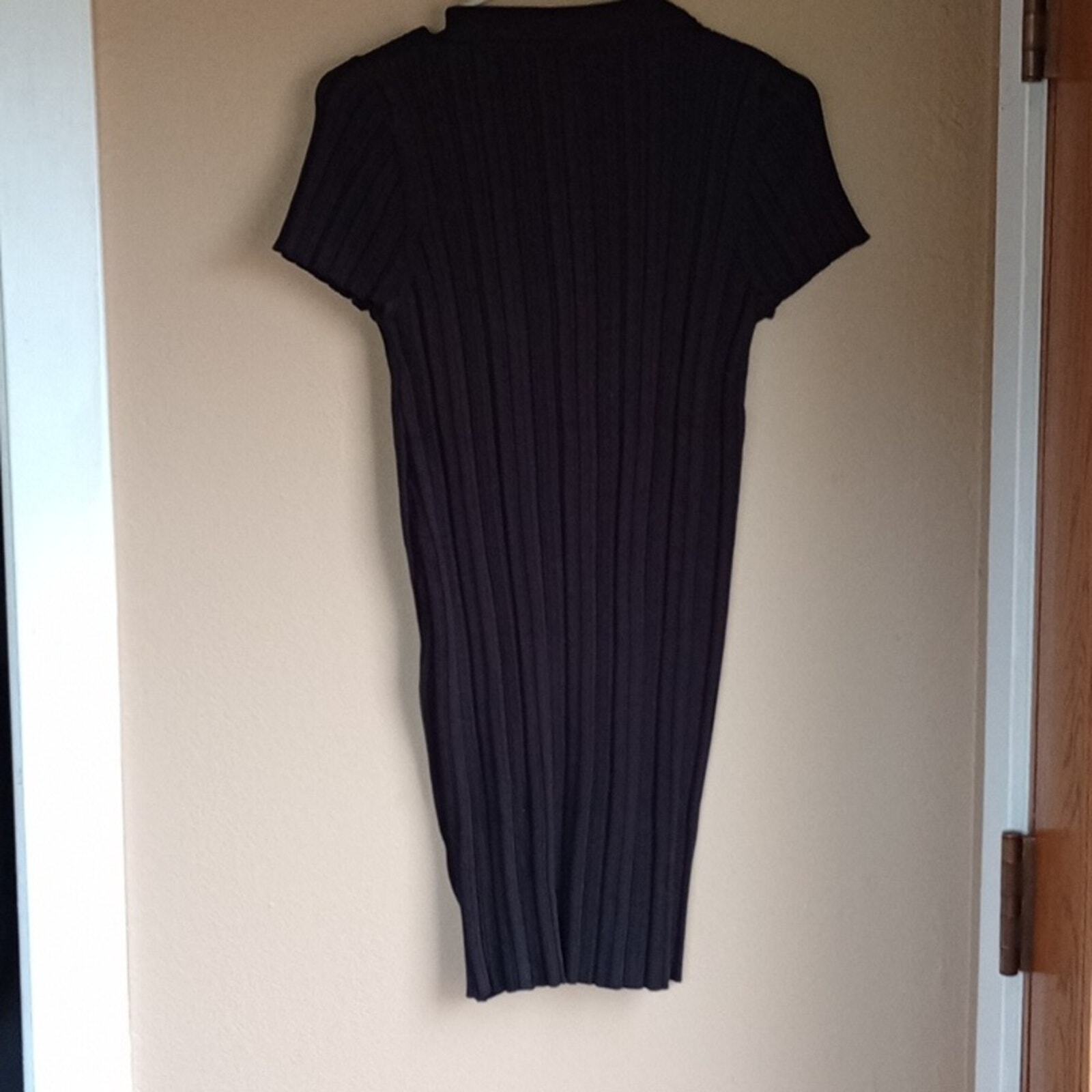 Lita by Ciara mini polo style minimalist dress Ribbed Cotton Size L New Tags