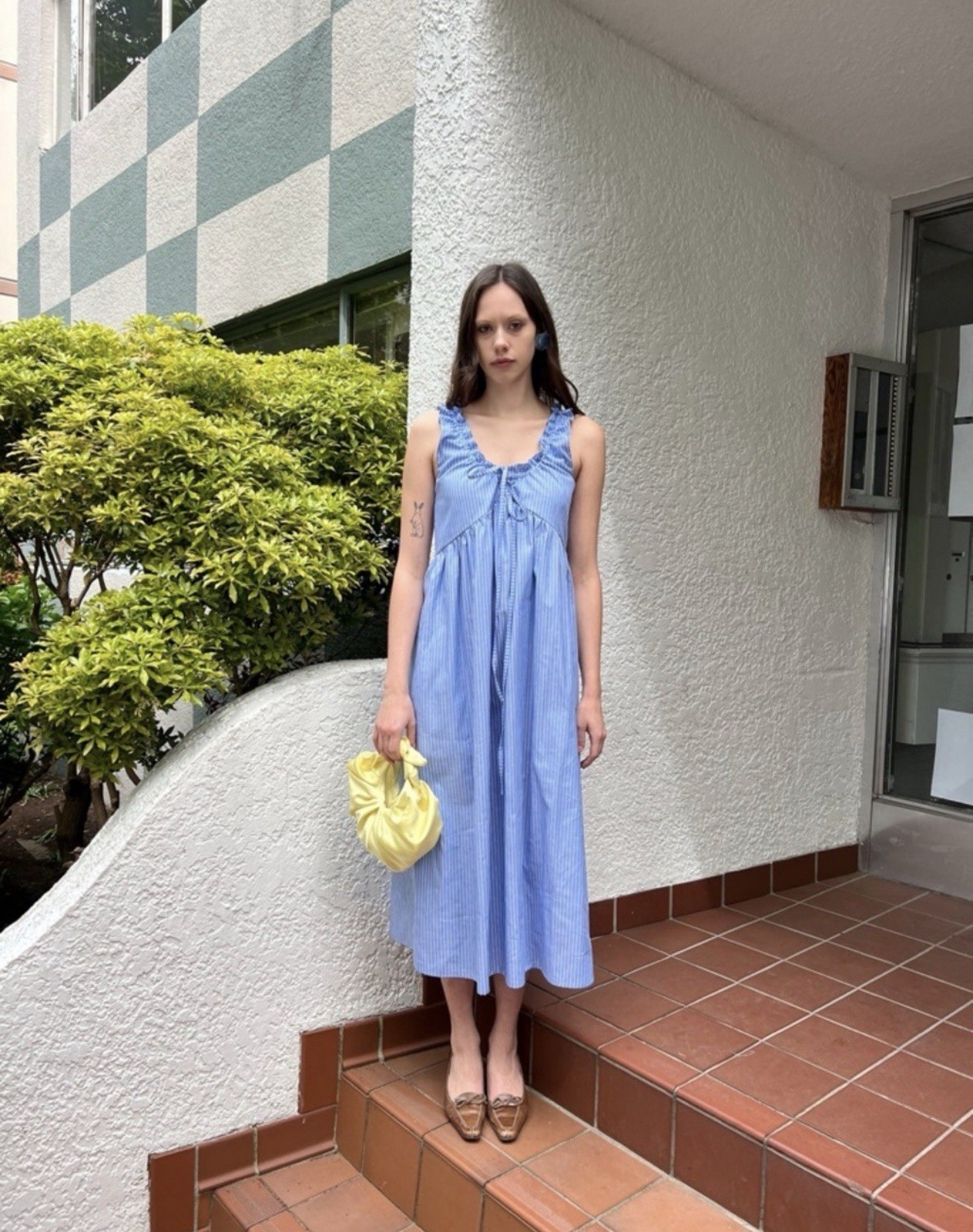 A BRONZE AGE Valley Dress in Porter Stripe Poplin Cotton Summer Size XS VGUC