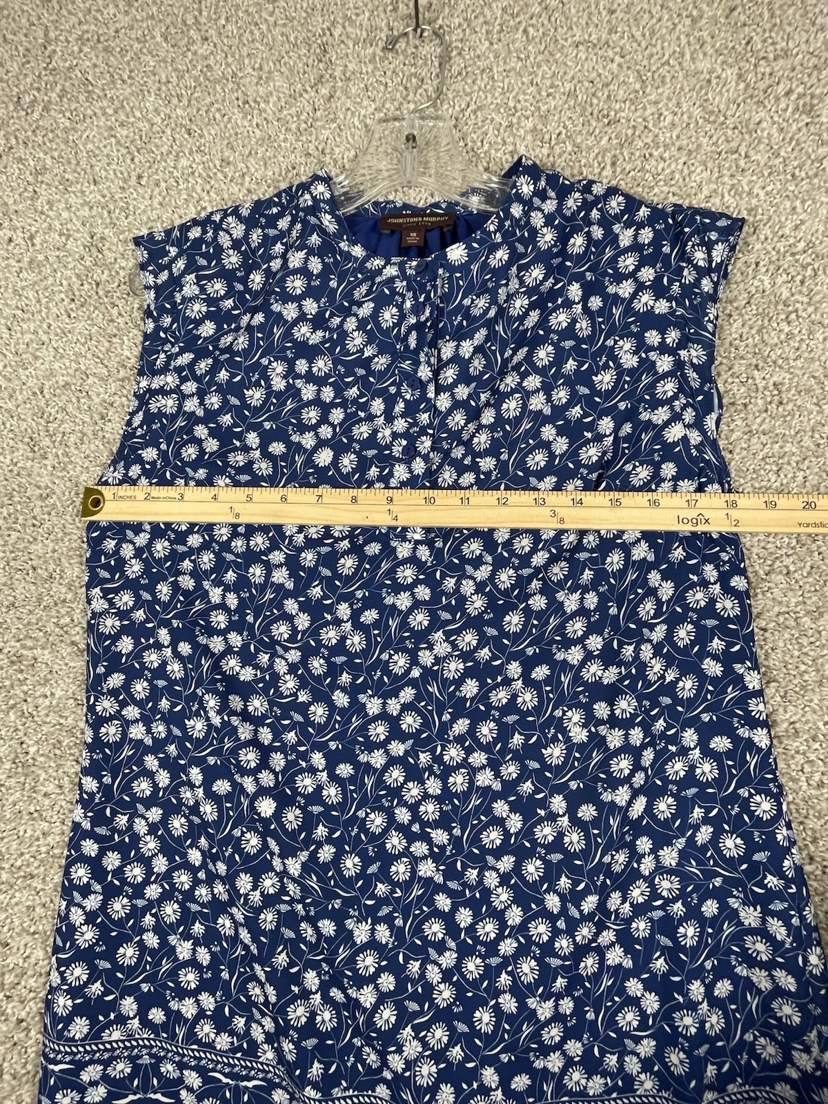 Johnston & Murphy Cap-Sleeve Floral Navy Blue Tier Dress Size XS NWT MSRP $160