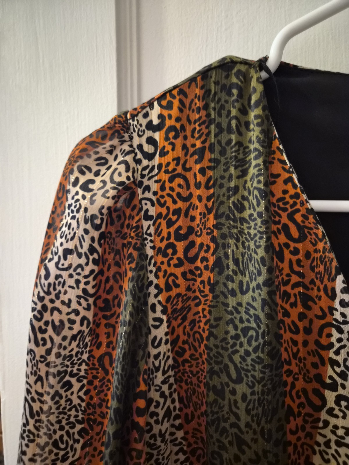 Size Small GFlock Collection Leopard Print Long Sleeve Babydoll Party Dress NWT
