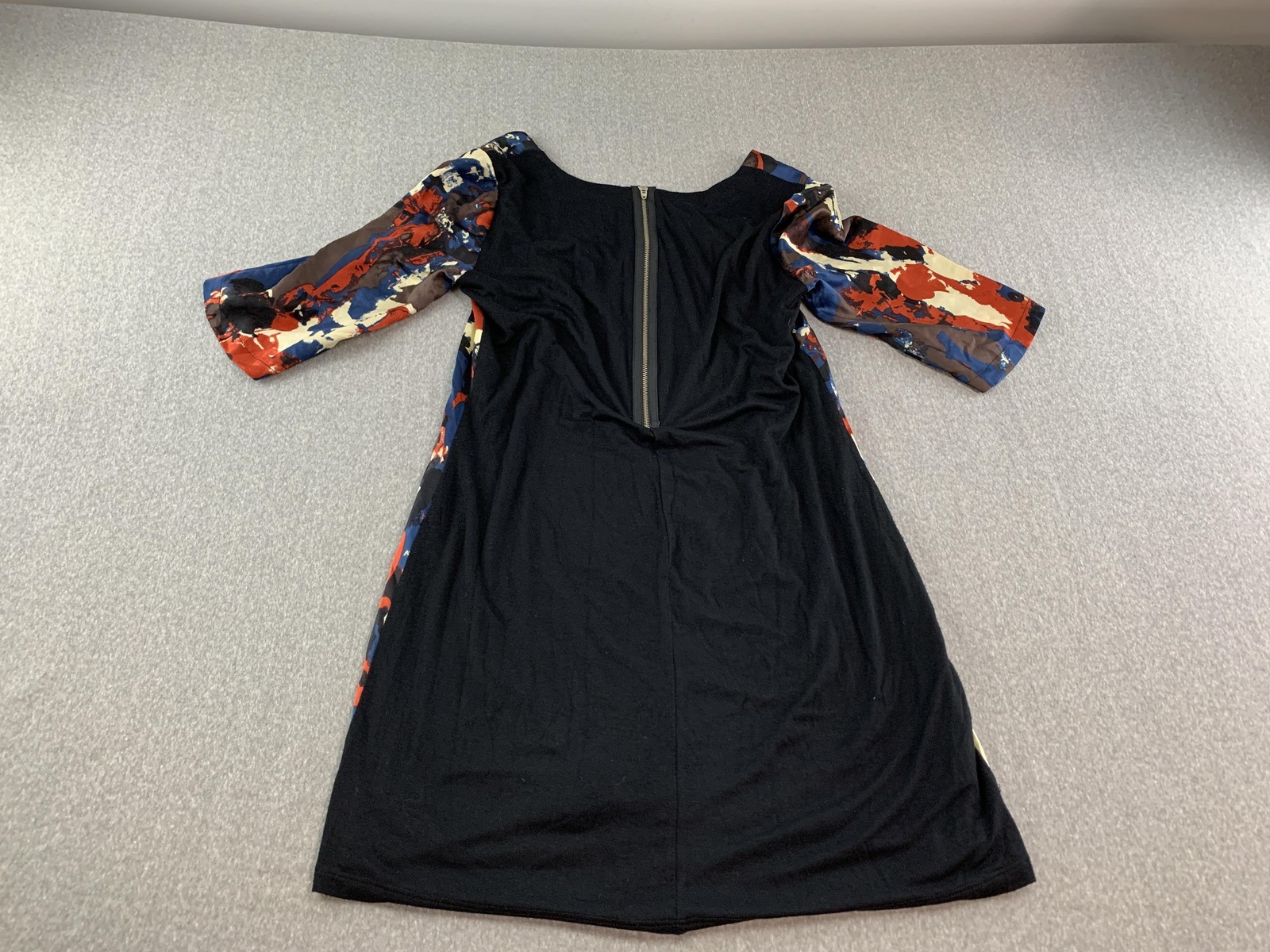 Single Dress Womens Small Multicolor Camouflage Silk Square Neck Shift