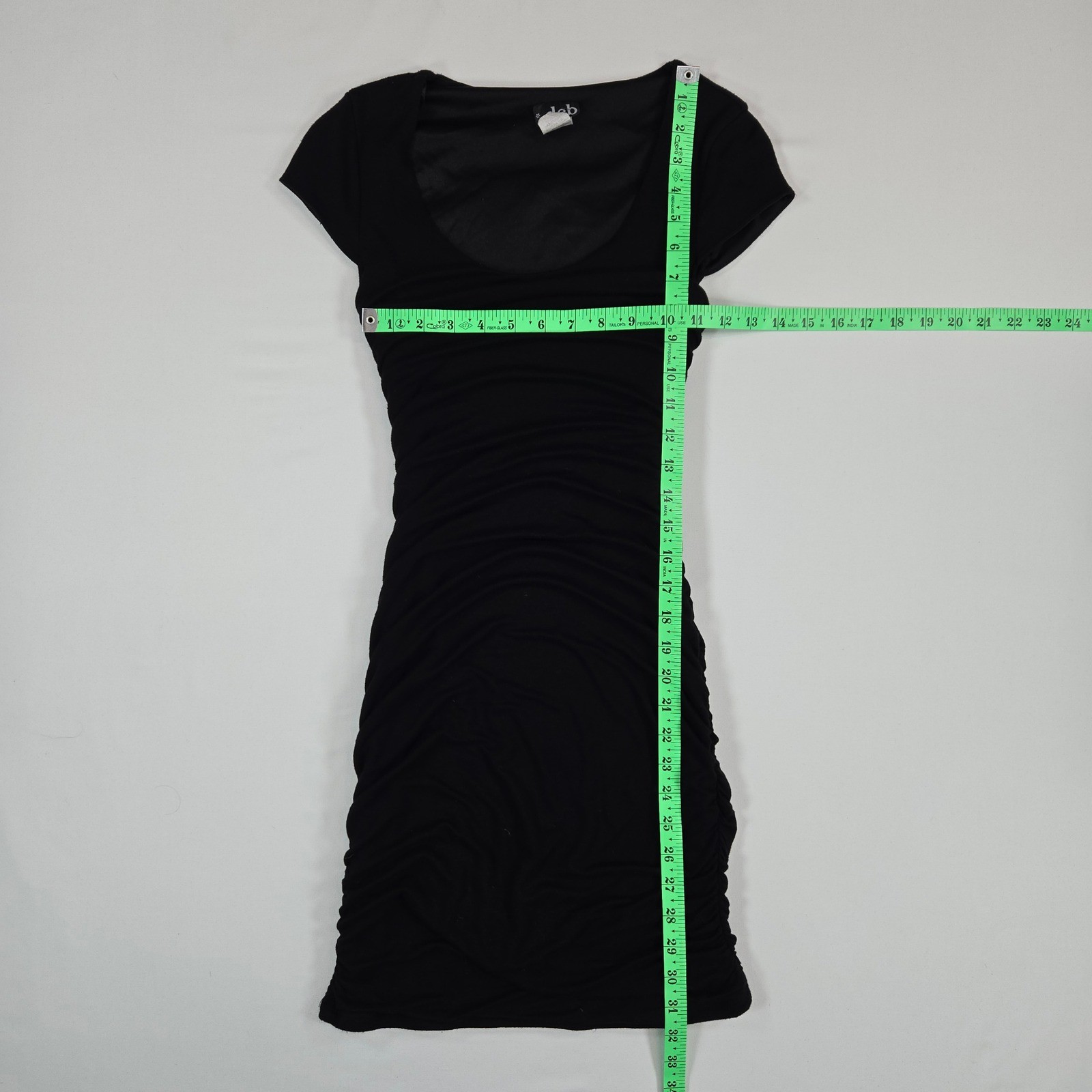 Deb Black Stretch Ruched Bodycon Mini Dress Women’s Small Y2K Whimsigoth