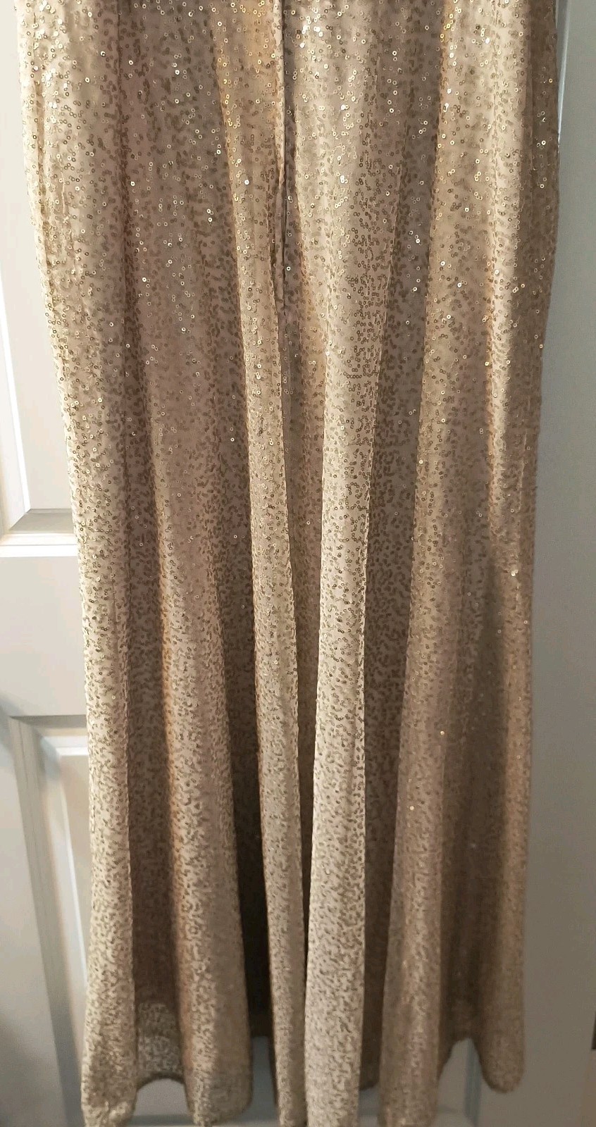 Morilee Madeline Gardner Gold Sequin Formal Gown Bridal Wedding Dress Sz 20