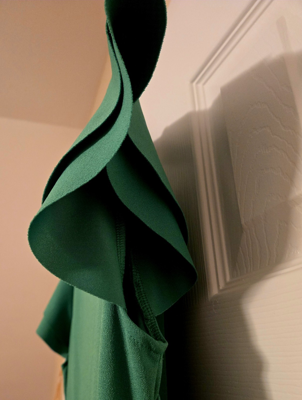 Limelush Boutique Women’s Green Solid Ruffle Flutter Sleeve A-Line Dress S