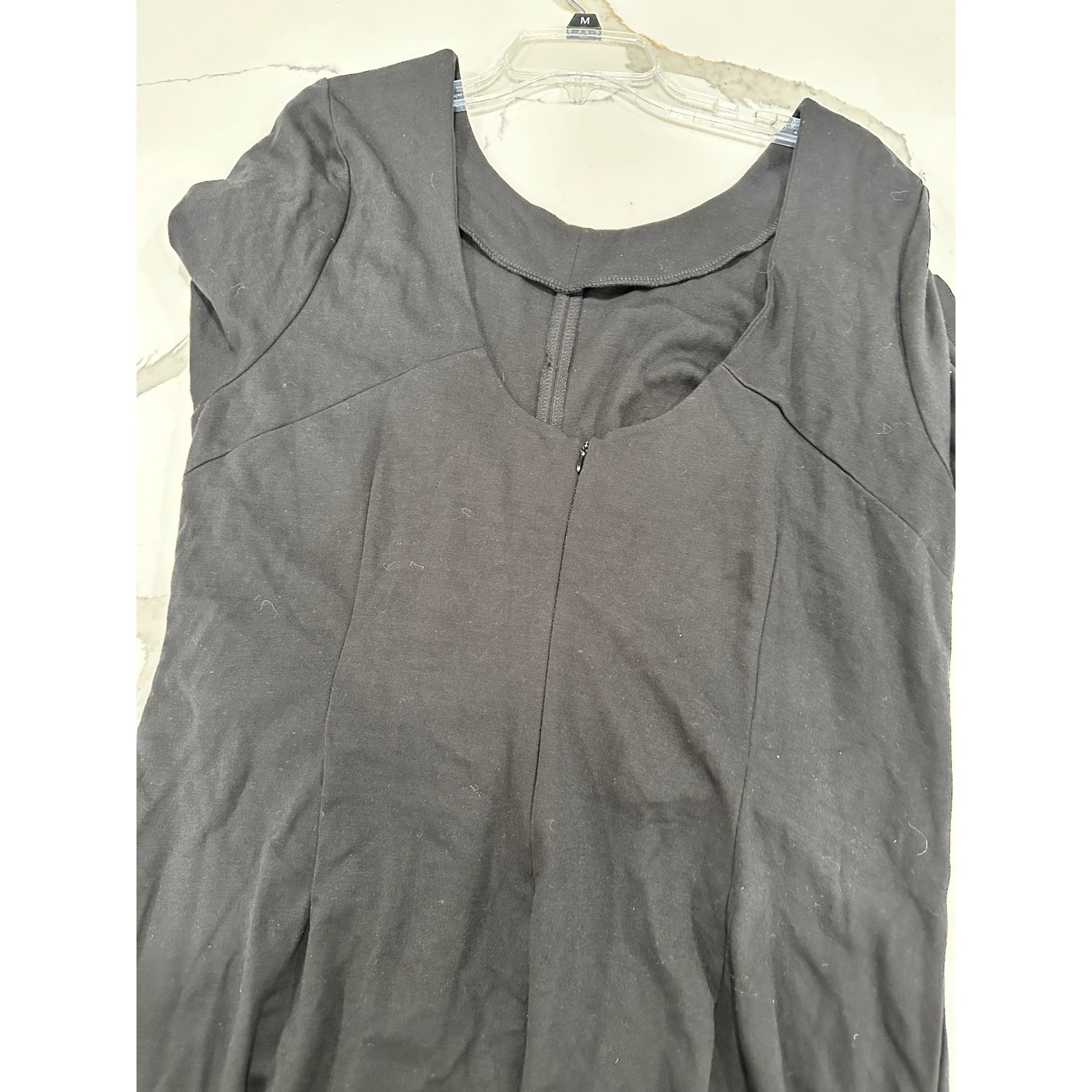 Eloquii Black Twist Front Midi Dress Short Sleeve Scoop Back Plus Size 22 NEW