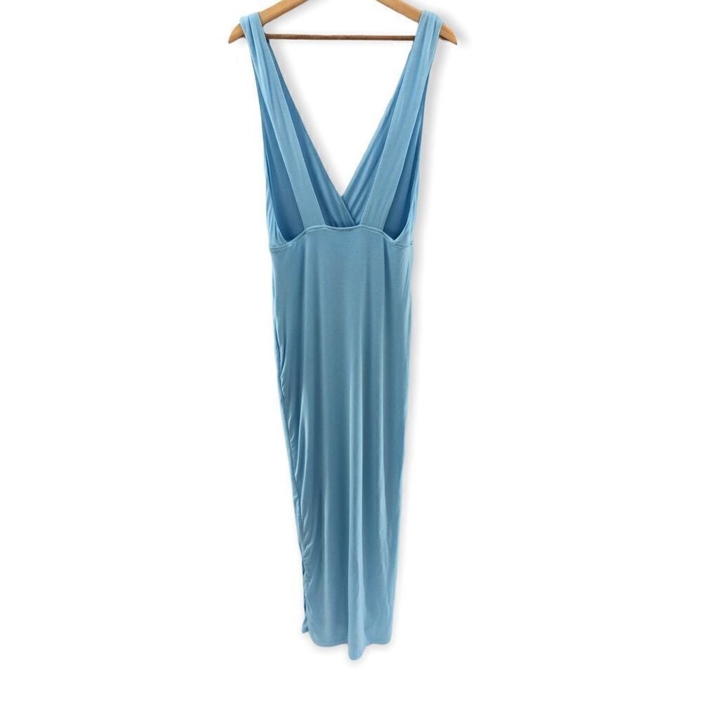 Superdown Erika Deep V Jersey Maxi in Baby Blue M