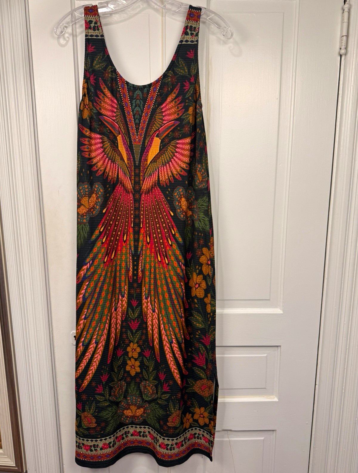 FARM Multicolor Floral Scoop Neck Sleeveless Shift Knee Length Dress Women’s M
