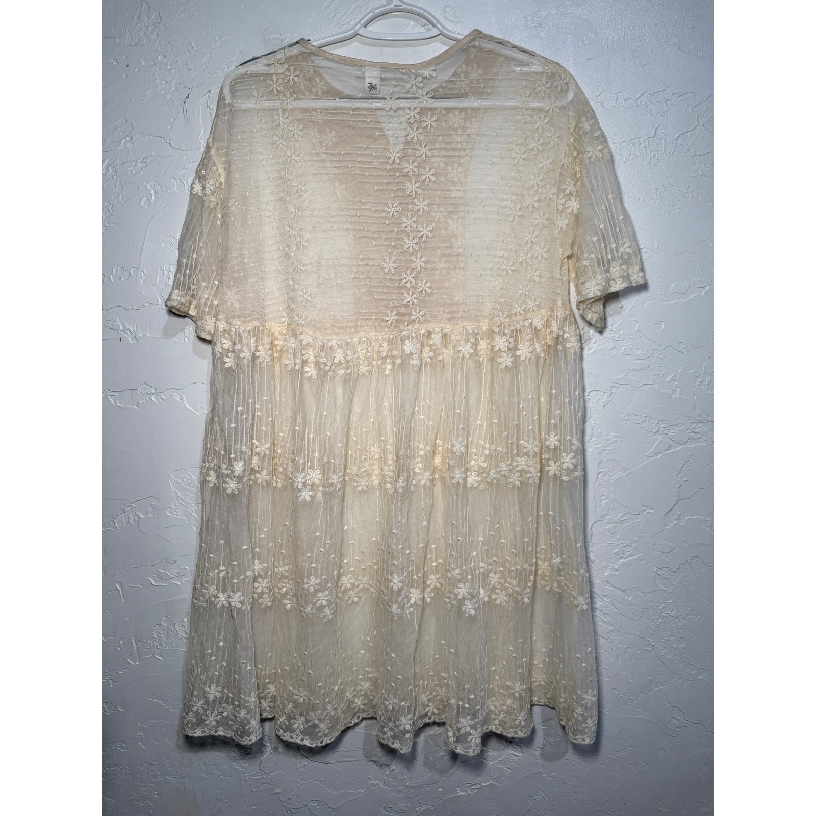 Mossimo sheer embroidered dress womens large ethereal coquette fairy grunge boho