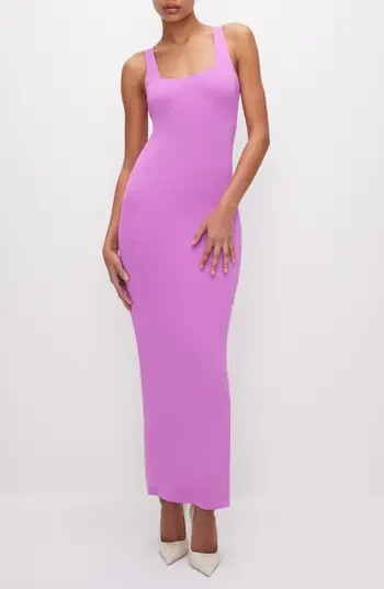 Good American Scuba Tank Maxi Dress M Purple Formal Wedding Guest Minimalist