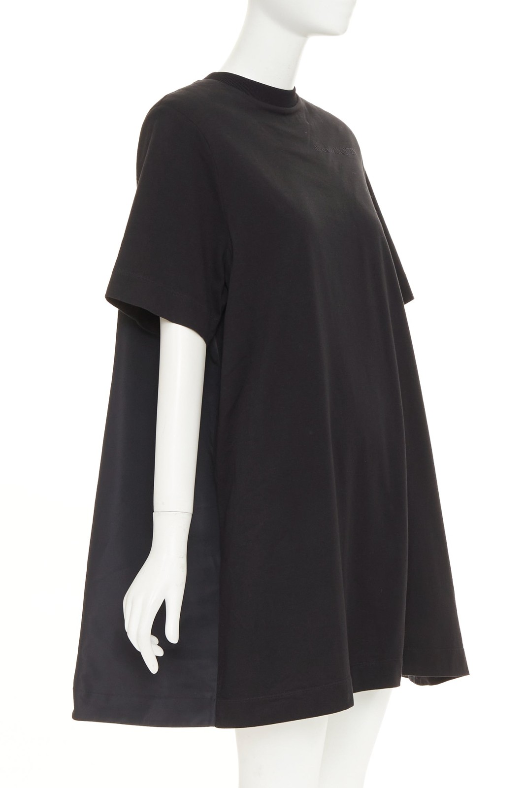 ALEXANDER MCQUEEN 2021 Hybrid Flared Back black cotton jersey dress IT40 S