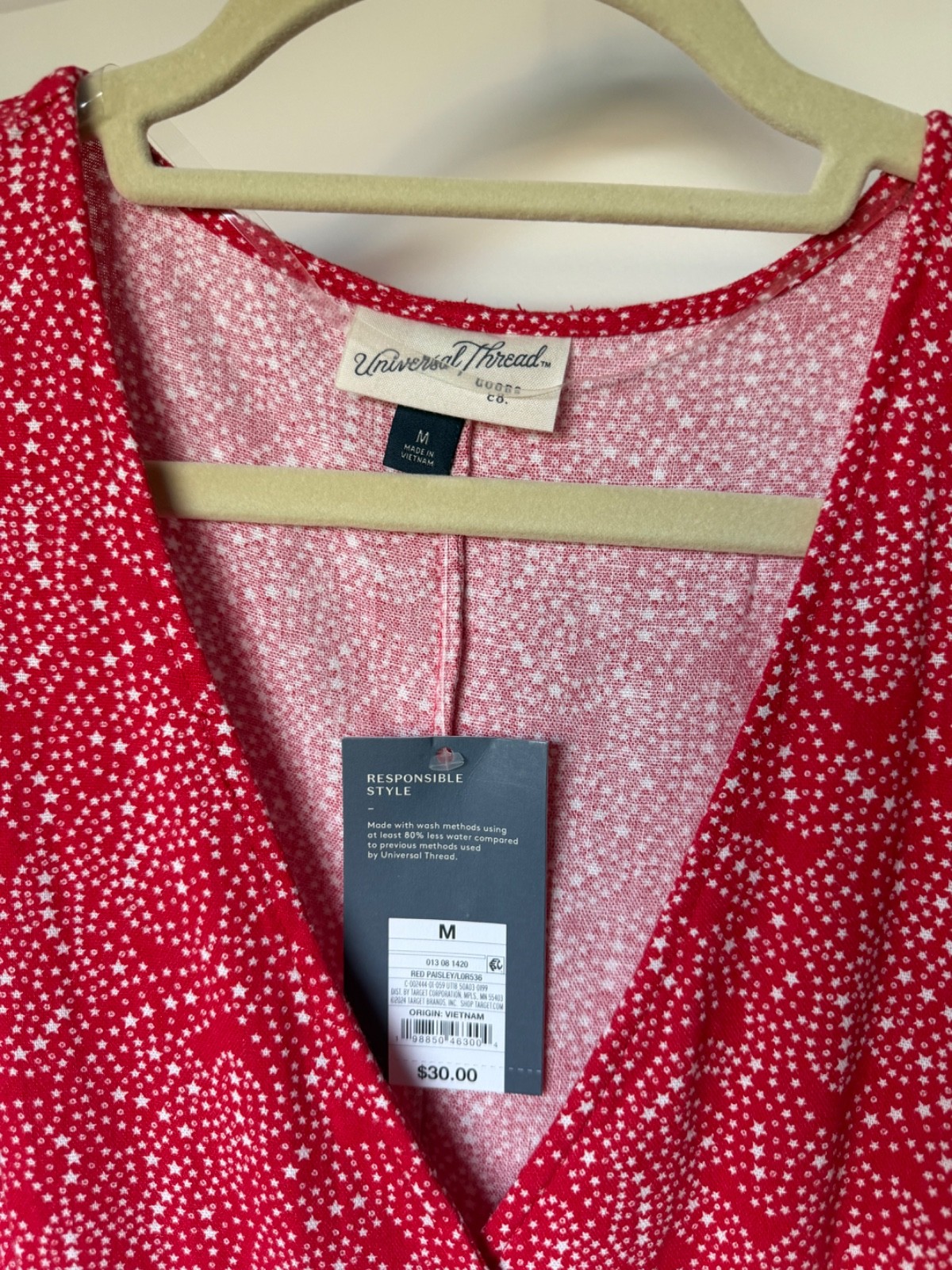 Universal Thread Women’s A-line Mini Dress Red Star Print Size M NWT