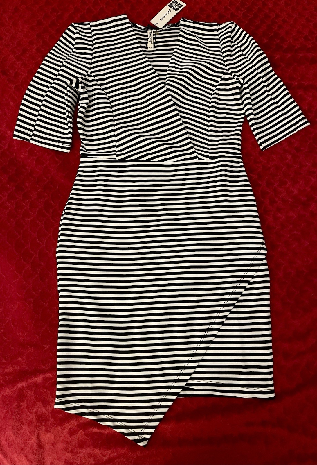 NWT LeShop STRIPED BODYCON DRESS SIZE M
