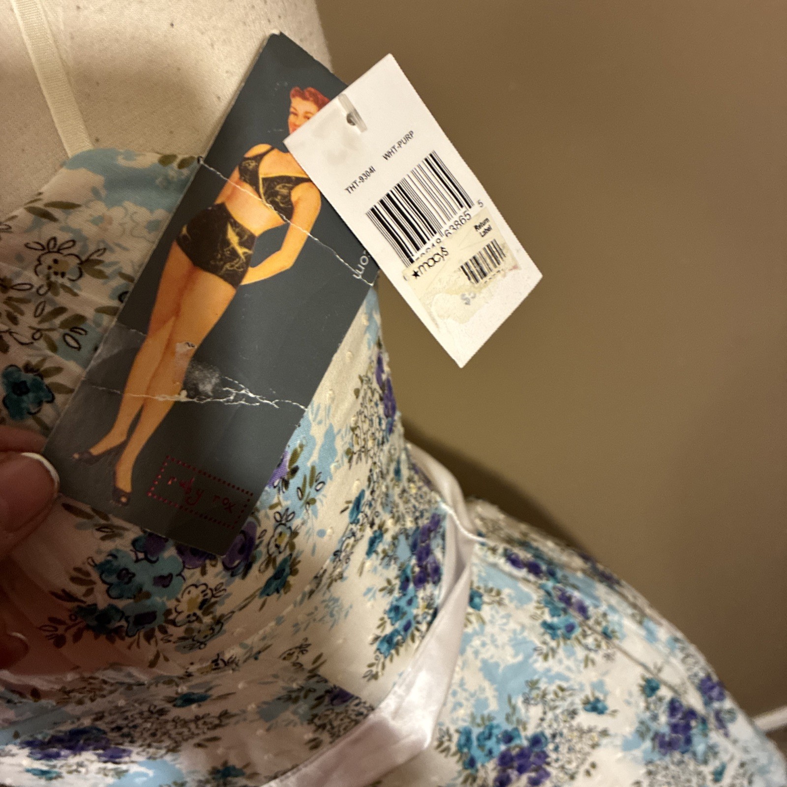 Ruby Rox Spaghetti Strap Floral Sun Dress With Satin Belt Size 3 NWT