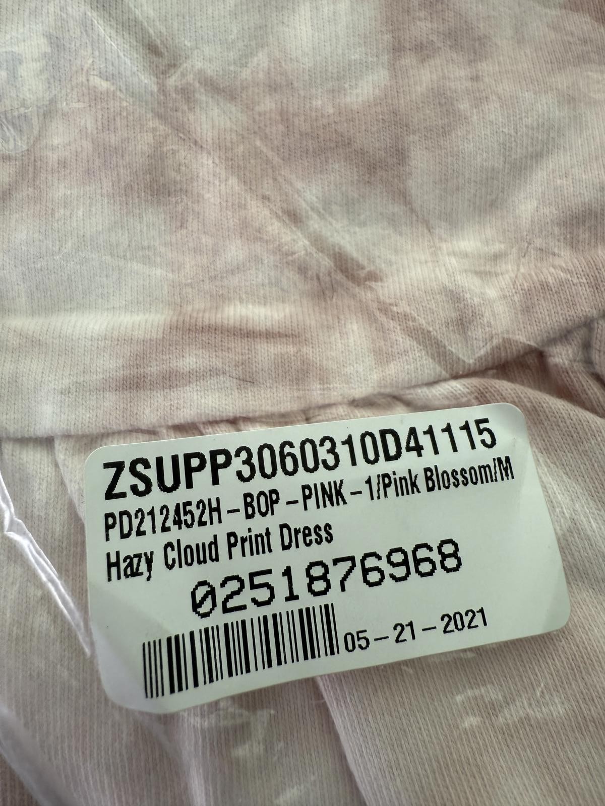 NWT REVOLVE Z Supply Hazy Cloud Print Dress Pink Blossom Size M