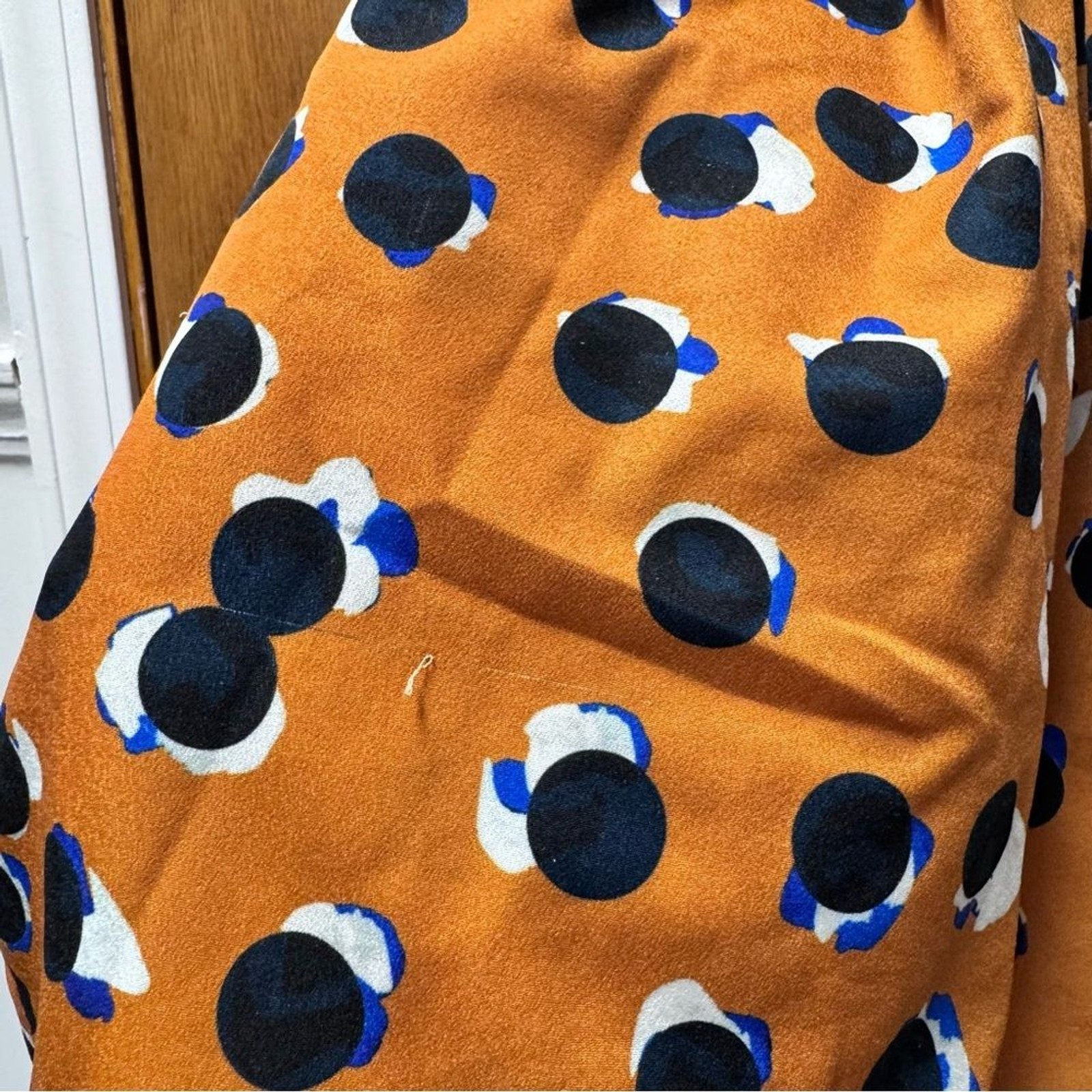Hunter Bell Burnt Dot Casper Dress Long Sleeve Midi Orange 2