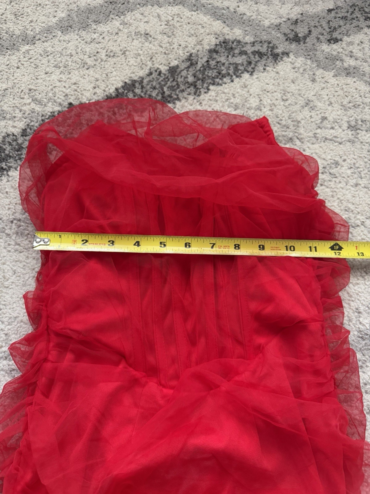 Pretty Little Things Shape Mesh Corset Ruched Bodycon Dress Red Womens Size 4