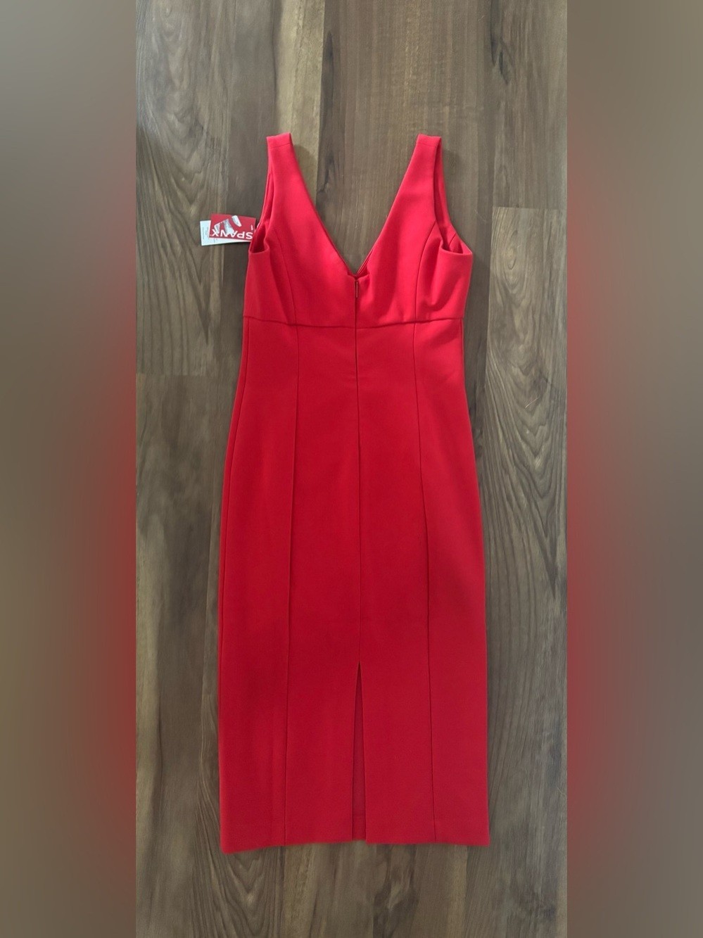 Spanx Sleeveless V-Neckline Ponte Midi Dress NWT Red Size M $178