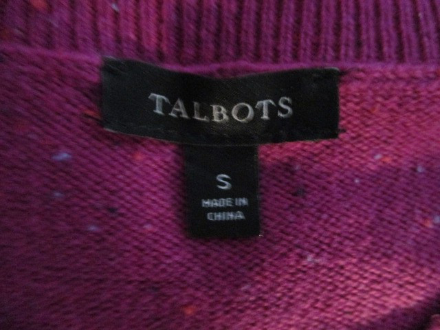 Talbots FAB! Kitty Tweed Round Neck Shift Sweater Dress in Pink S