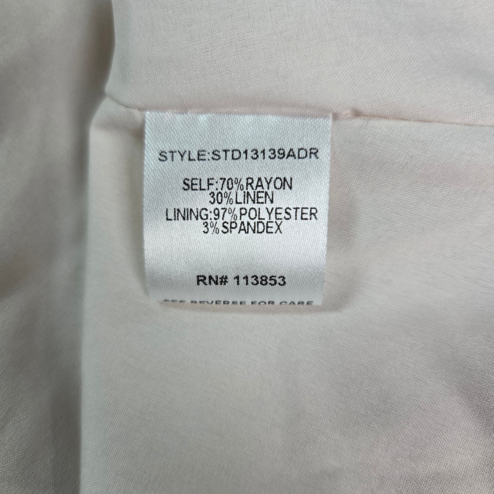 SUGAR+LIPS Off Shoulder Smocked Puff Sleeve Linen Blend Lined Dress Beige Size S