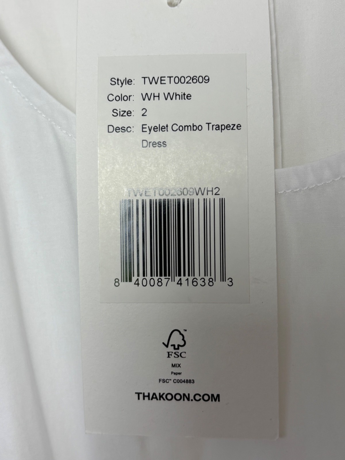 Thakoon white Eyelet Combo Trapeze long Dress Size 2 NWT smocked waist summer