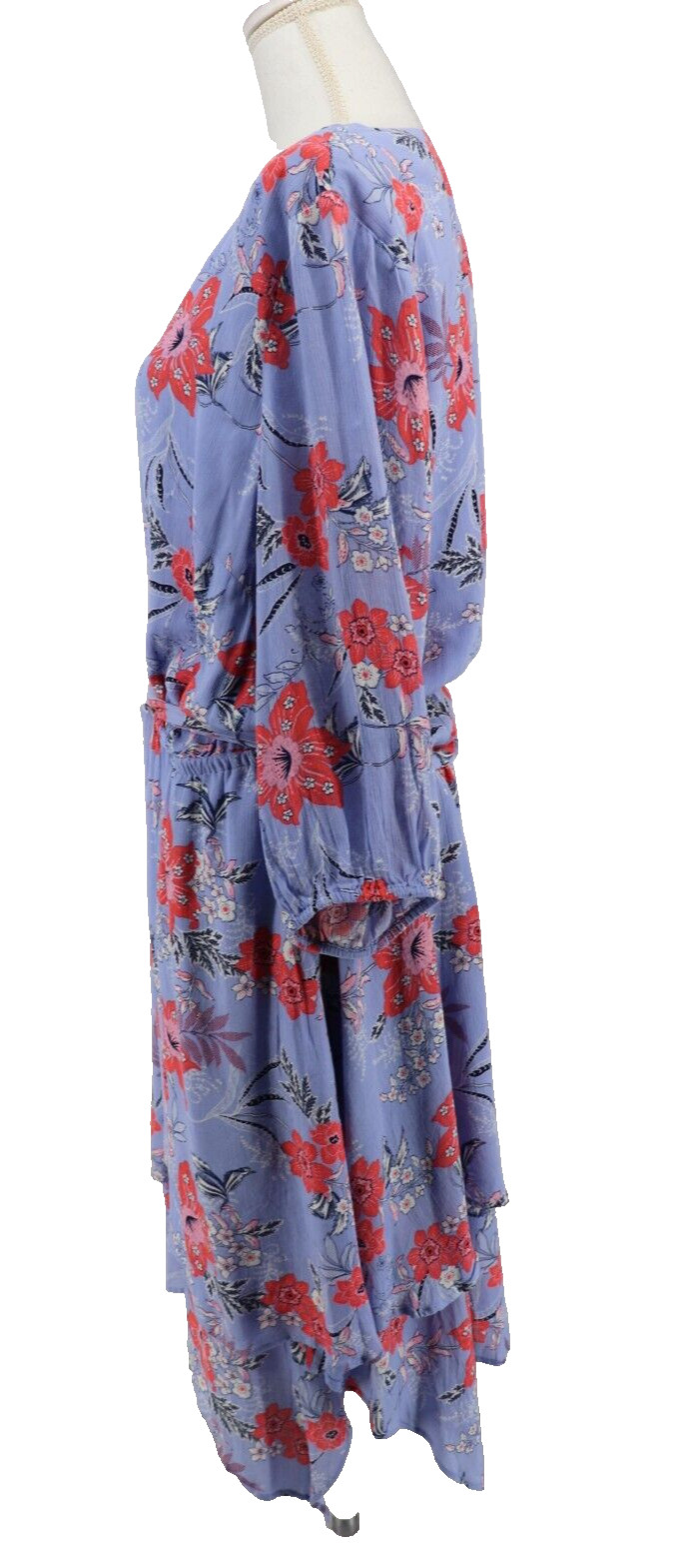 J Jill Midi Floral Belted Dress Women Size XL Petite Tropical 3/4 Sleeve PXL New