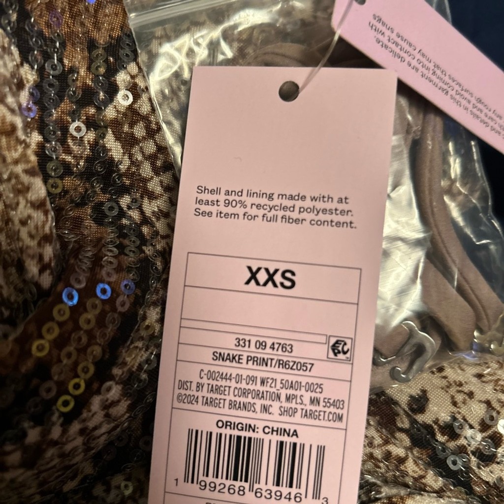 Wild Fable Snake Print Sequin Midi Skirt XXS | Brown Animal Print | Y2K Glam | N