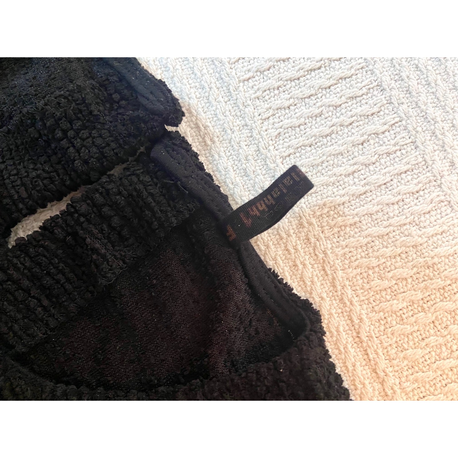 MinkPink Black Textured Knit Mini Dress Sheer Bishop Sleeve Smocked Cuff Small
