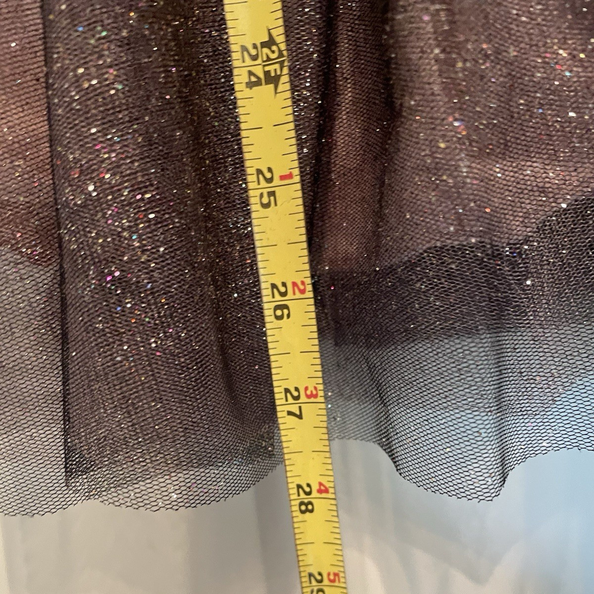 City Triangles Strapless Pink Glitter/Black Tulle Beaded Dress Juniors Size EUC