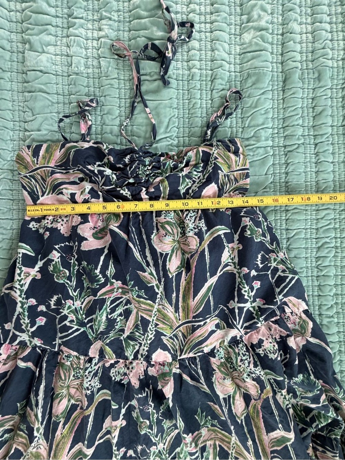 Vineyard Vines Navy Maxi Sundress with Pink & Green Floral Print-small