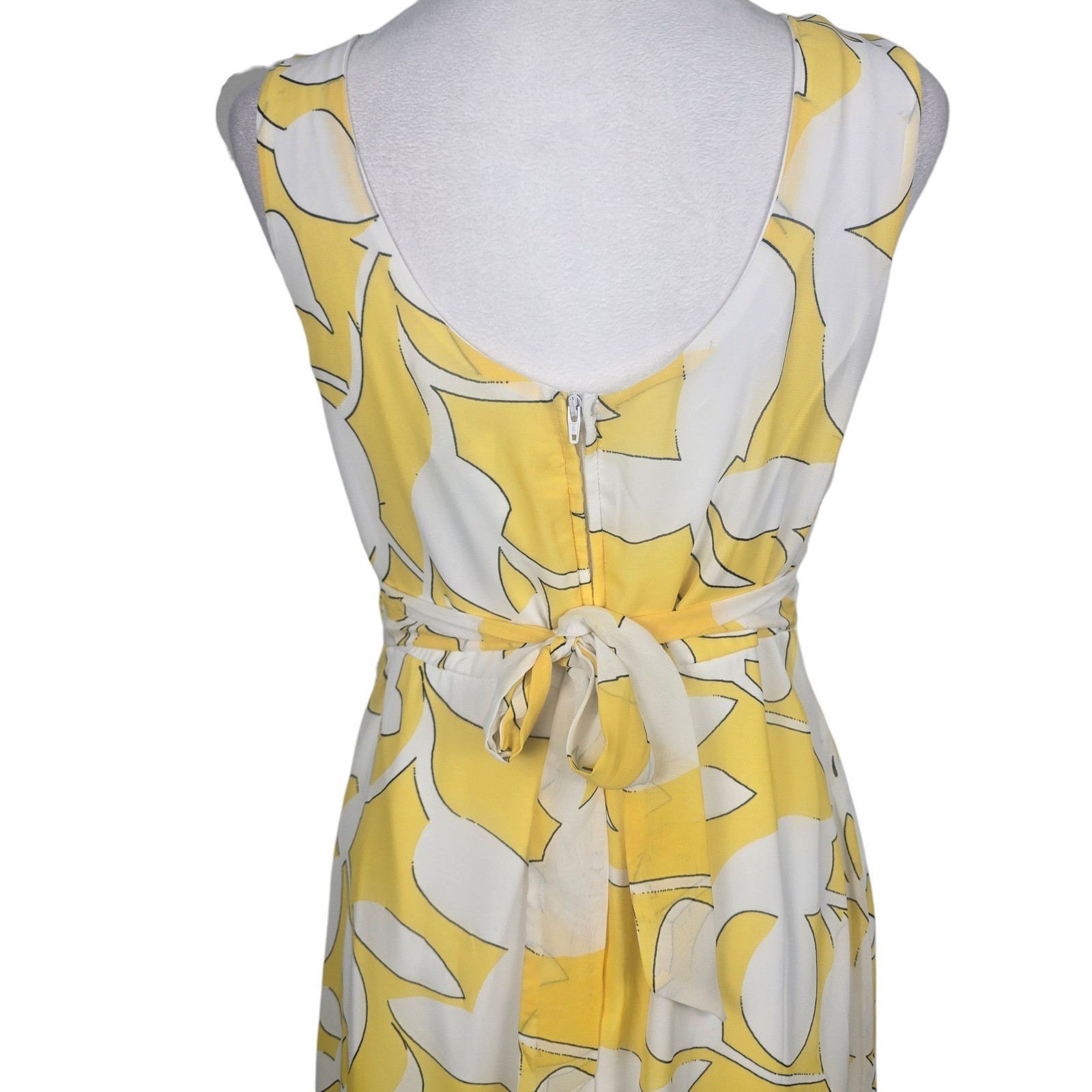 Bisou Bisou Michele Bohbot Yellow Floral Cowl Neck Maxi Dress Size 8 NWT