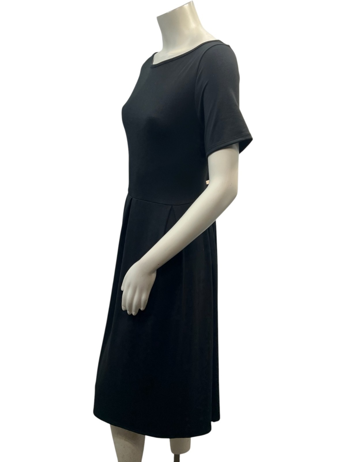 24 Seven Dress Womens Plus Size 1X Black Short Sleeve Pockets Stretch New