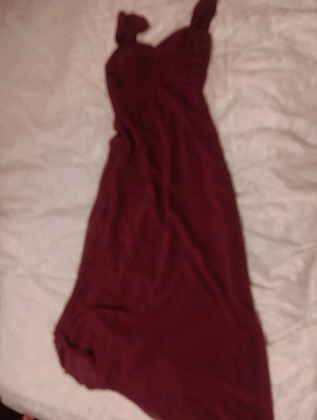 Alfred Angelo Dress Faux Wrap Padded Dress Size 10 Wine Special Occasion