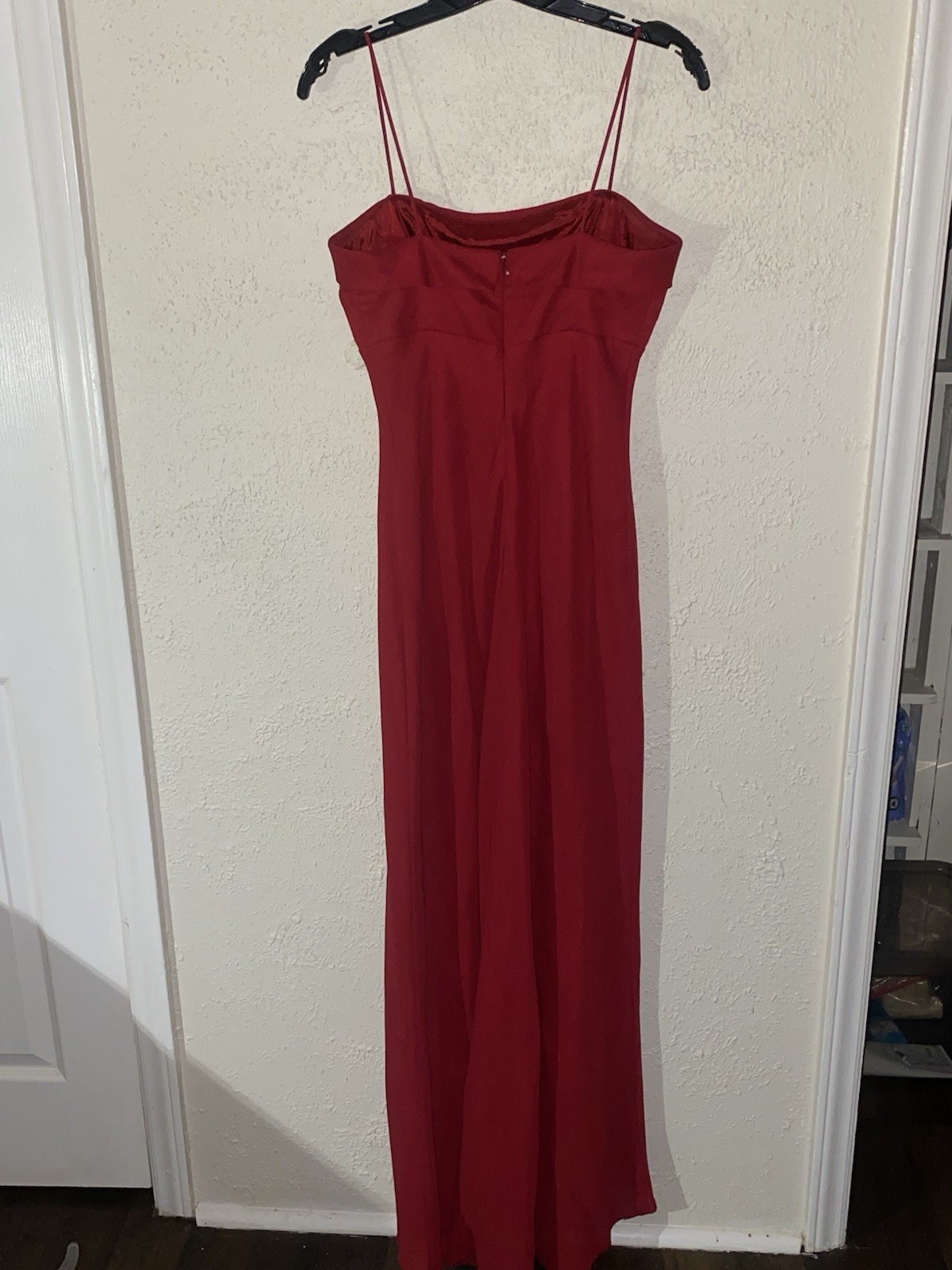 Women’s Red Solid Strappy Sleeveless Long Maxi Dress Size S Regular Blend