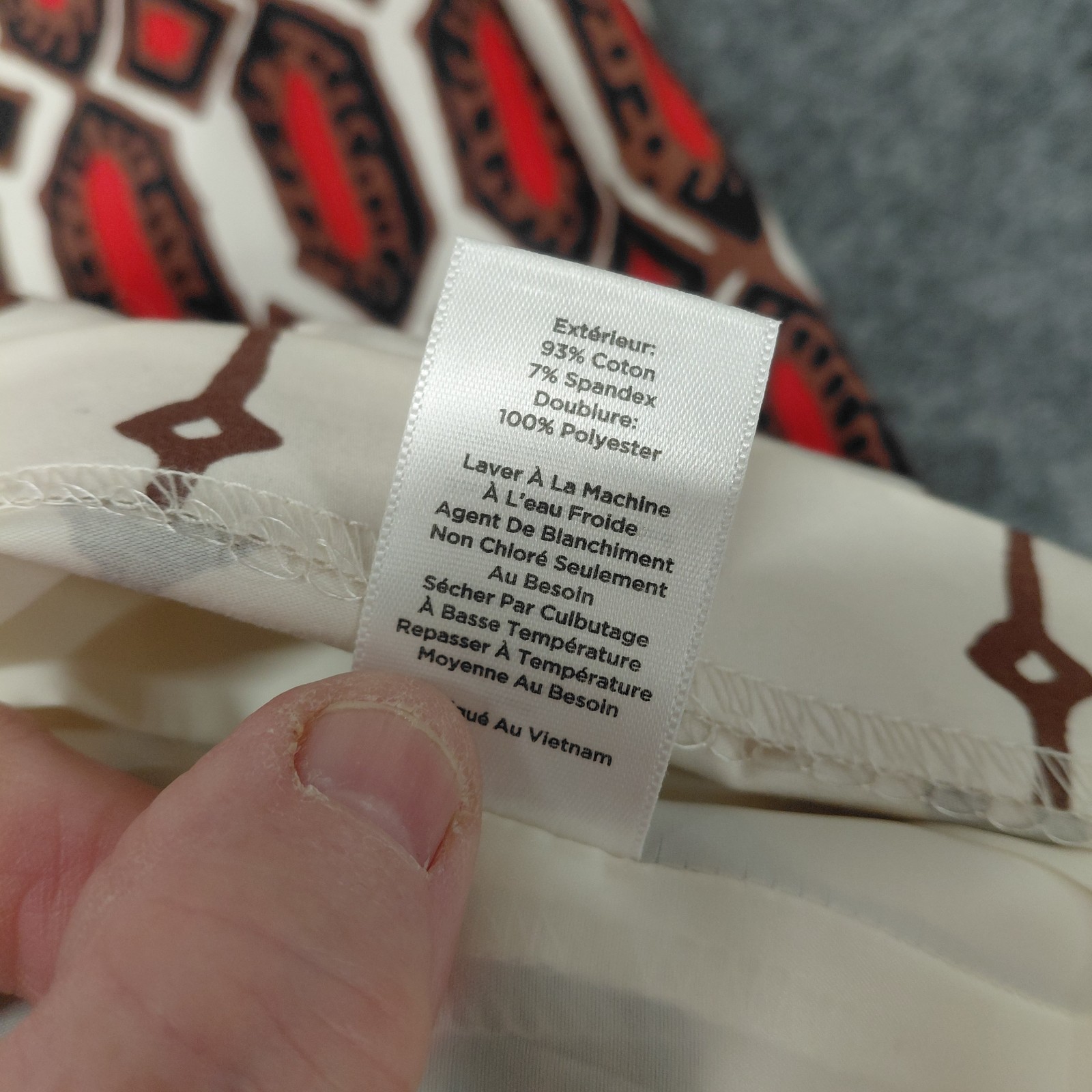 Talbots Shift Dress Women’s Size 14 Red Brown Black White Geometric Sleeveless