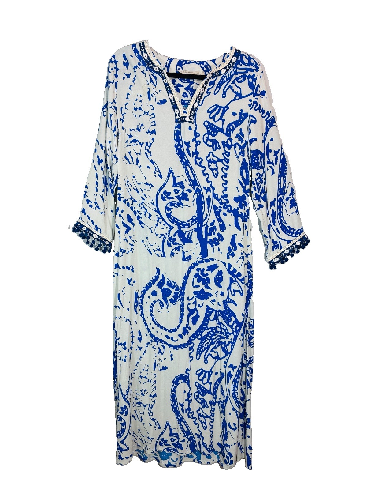 Soft Surroundings Crescendo Kaftan Maxi Resort Beach Party Vacation Money Chic