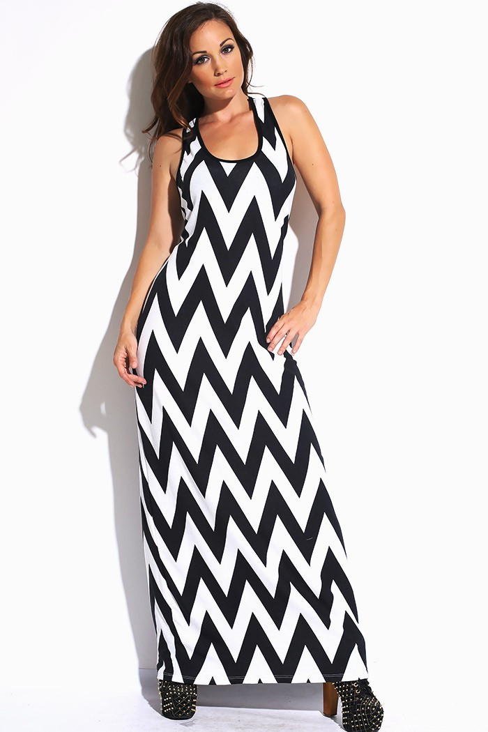 Sexy WOMENS Dress Maxi Racerback Tank CHEVRON PRINT S M L Plus sizes XL 2XL 3XL