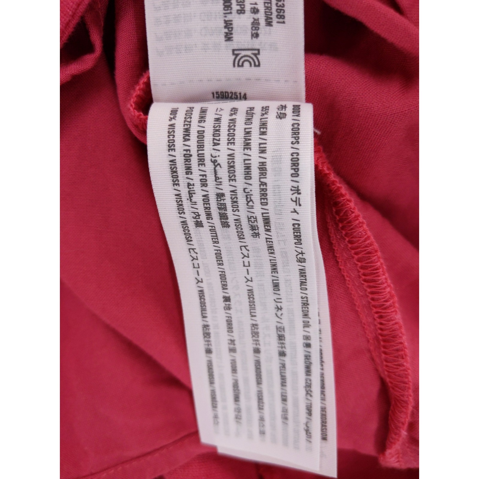 Abercrombie & Fitch Mini Dress Womens M Pink Linen Blend Ruched Smocked Back