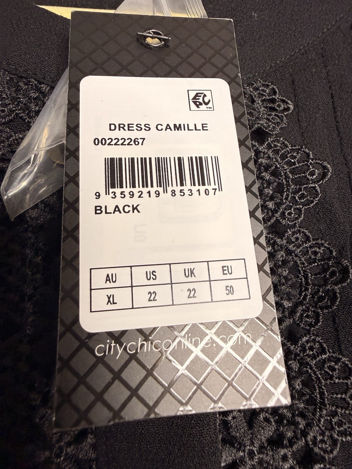 City Chic NWT Short Dress Black Size 22 XL Bell Sleeves BOHO Embroidered Lace