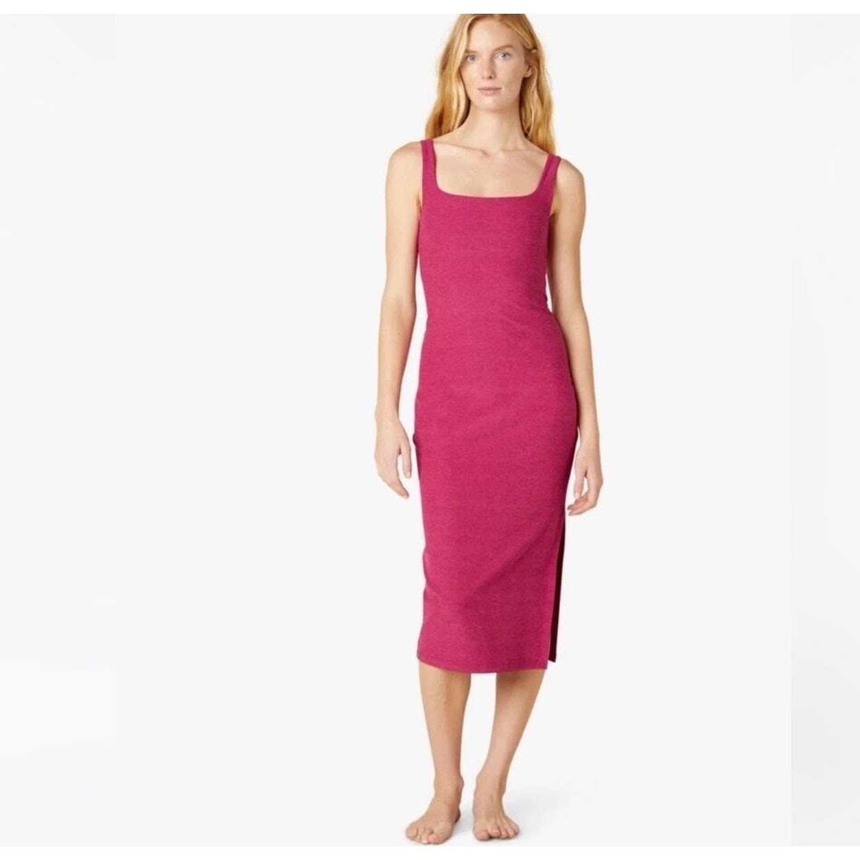 Beyond Yoga Spacedye Icon Midi Dress dragonfruit sangria pink Magenta – 1X