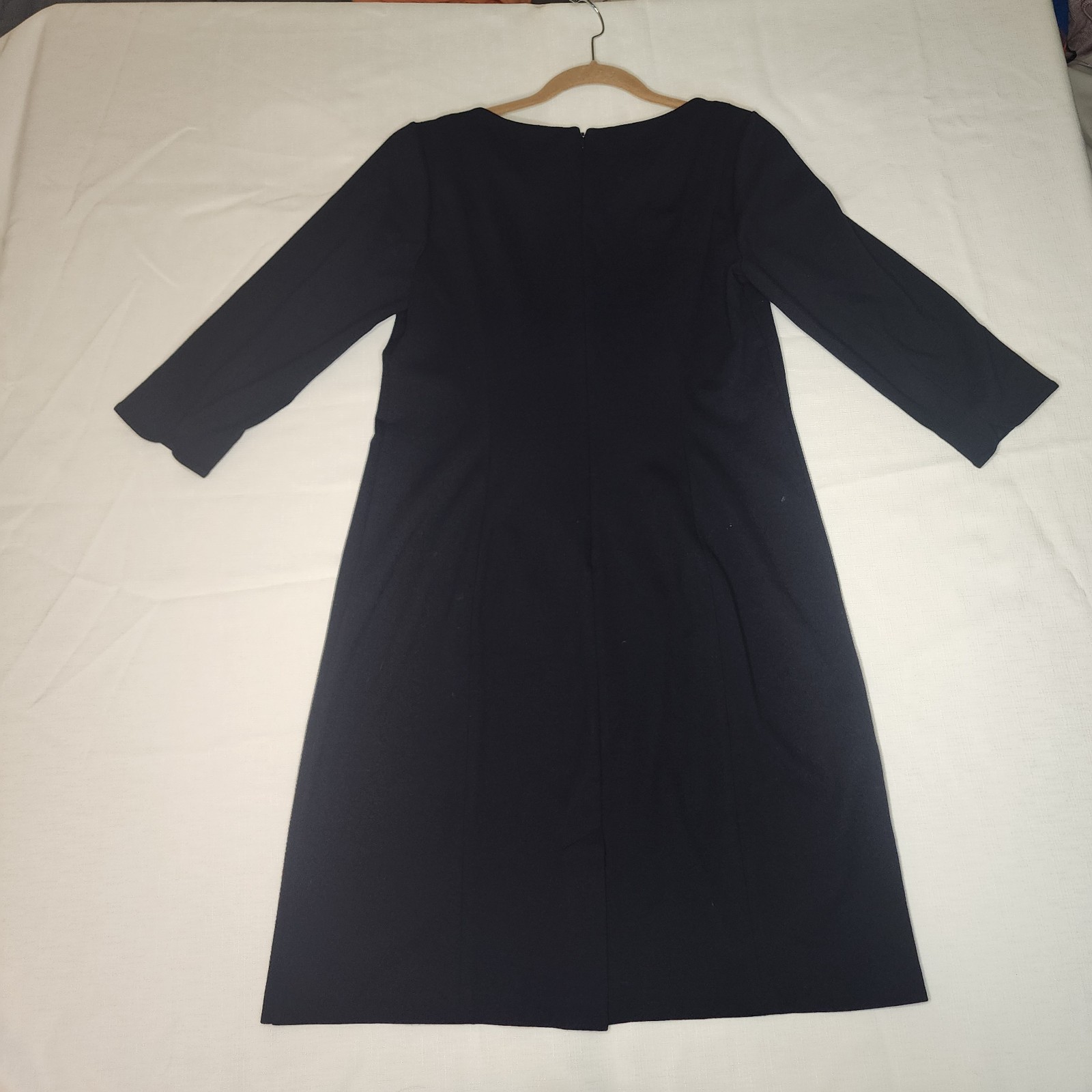 Talbots Dress Womens 10 Black Bow Tie Pearl Button Sheath Whimsygoth Limited Ed