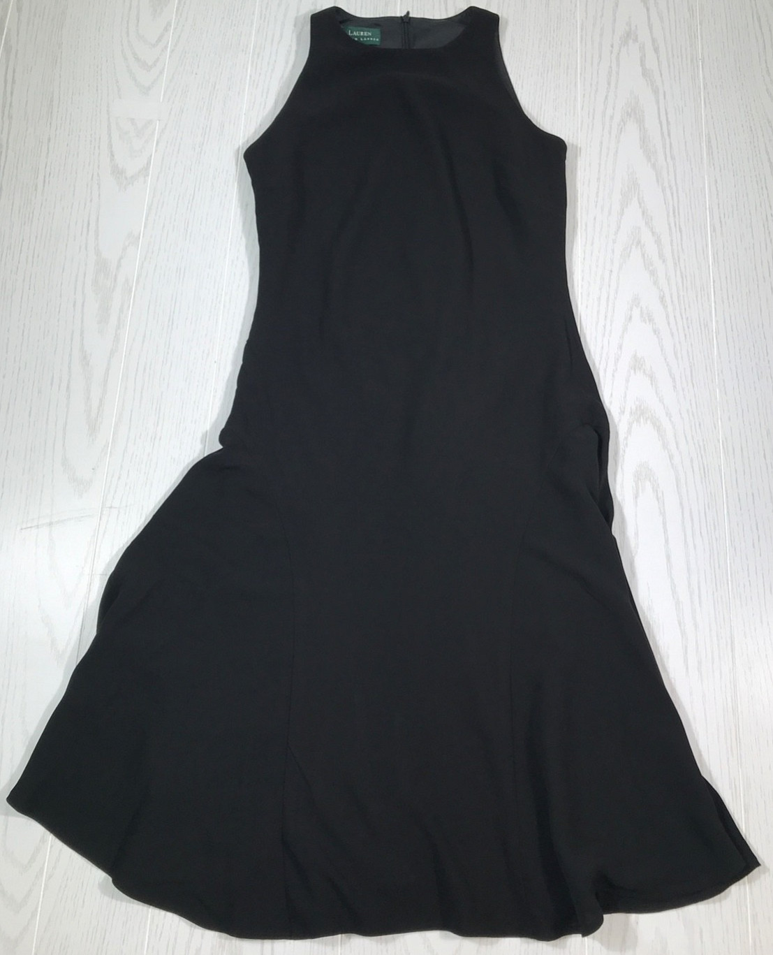 Lauren Ralph Lauren Sleeveless Maxi Dress Women 4 Black Acetate Blend Lined Y2K