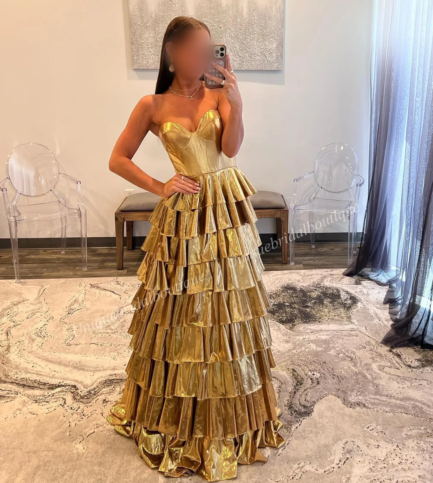 Prom Queen Dress Ruffle Metallic Corset Long Pageant Evening Cocktail Party Gown