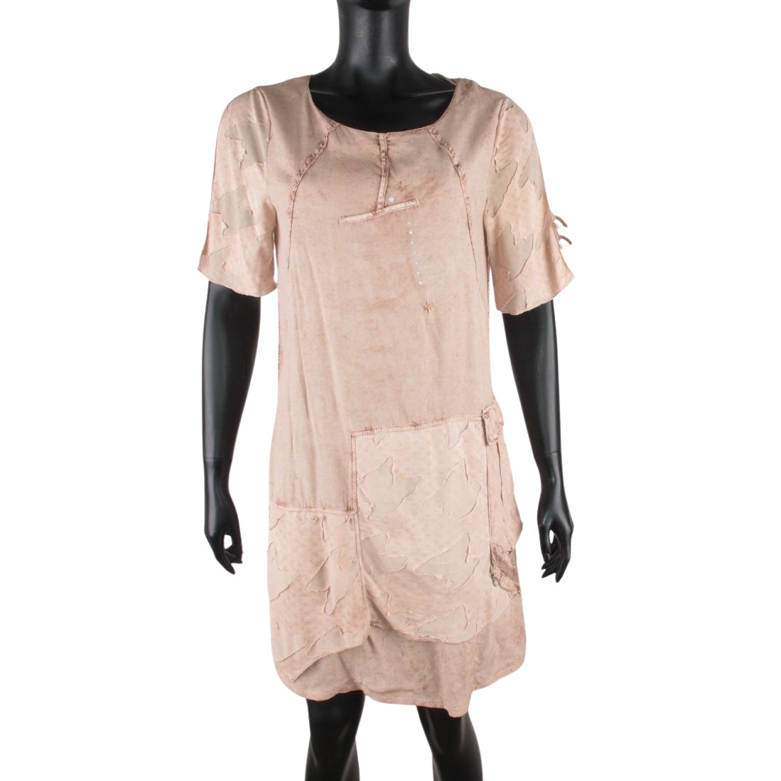 Elisa Cavaletti Daniela Dallavelle Dress S Pink Viscose Knee Length Short Sleeve