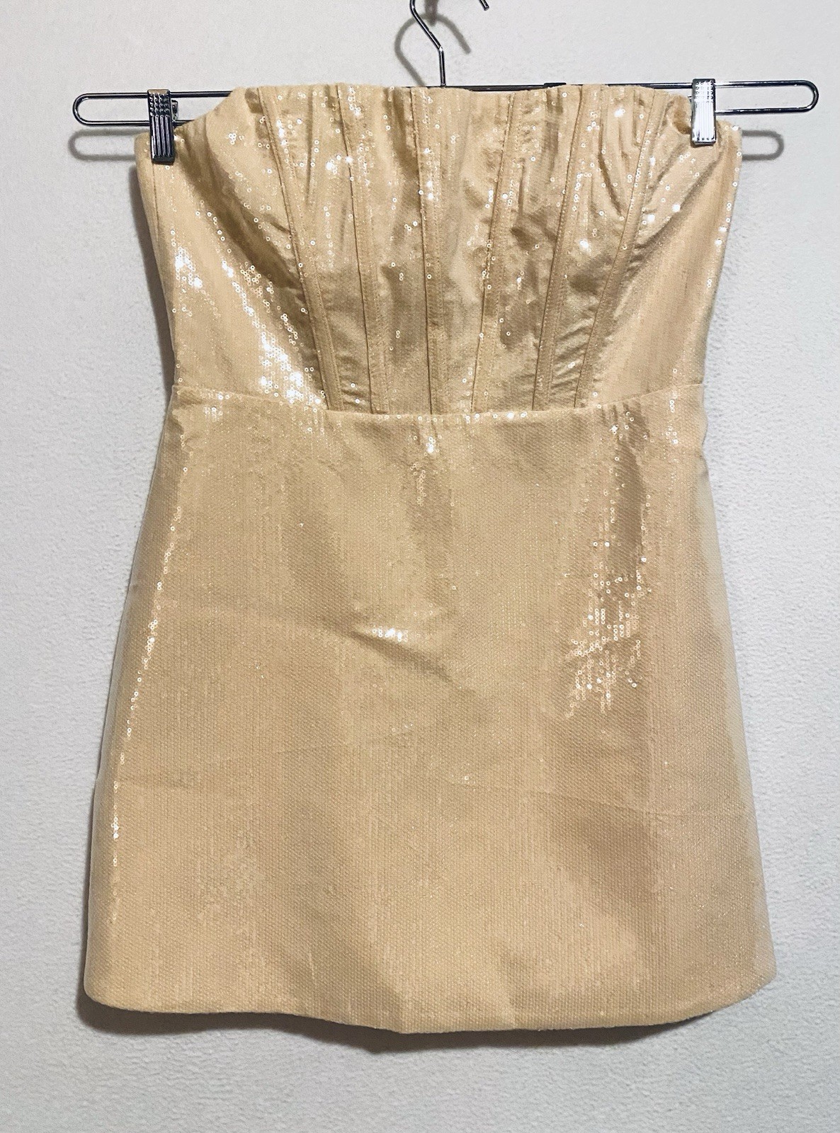 Altard State Dress Womens XL Pale Pink Sequin Corset Lace Up Back Coquette Fairy