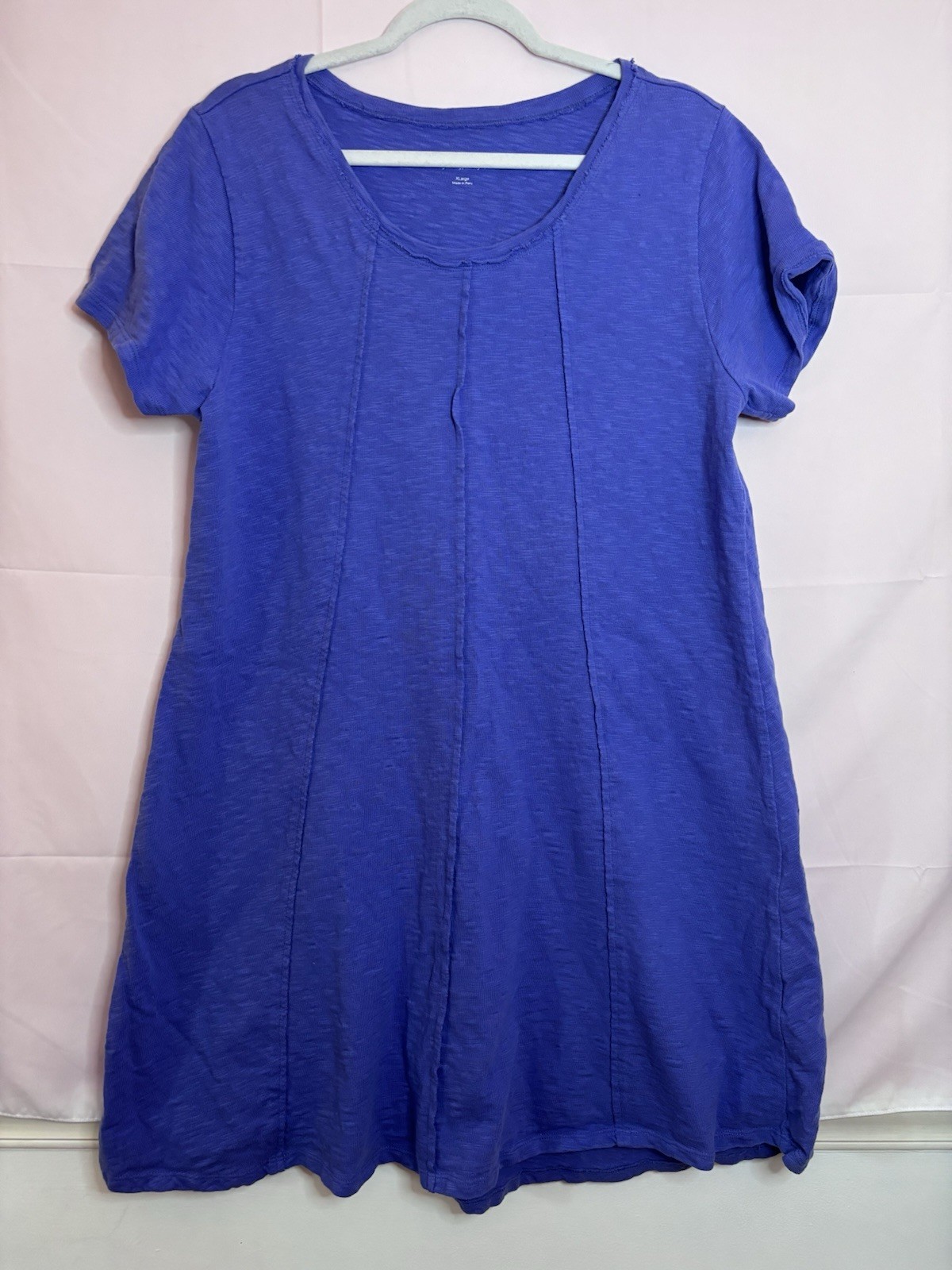 Soft Surroundings Short Sleeve Knit A-Line Dress XLarge Purple Periwinkle