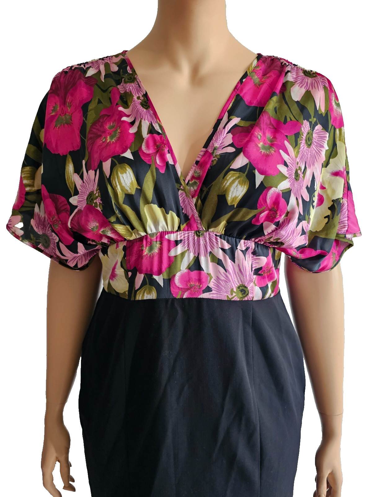 Star by Julien Macdonald size 46 shift dress 2in1 sexy elegant kimono sleeve flowers