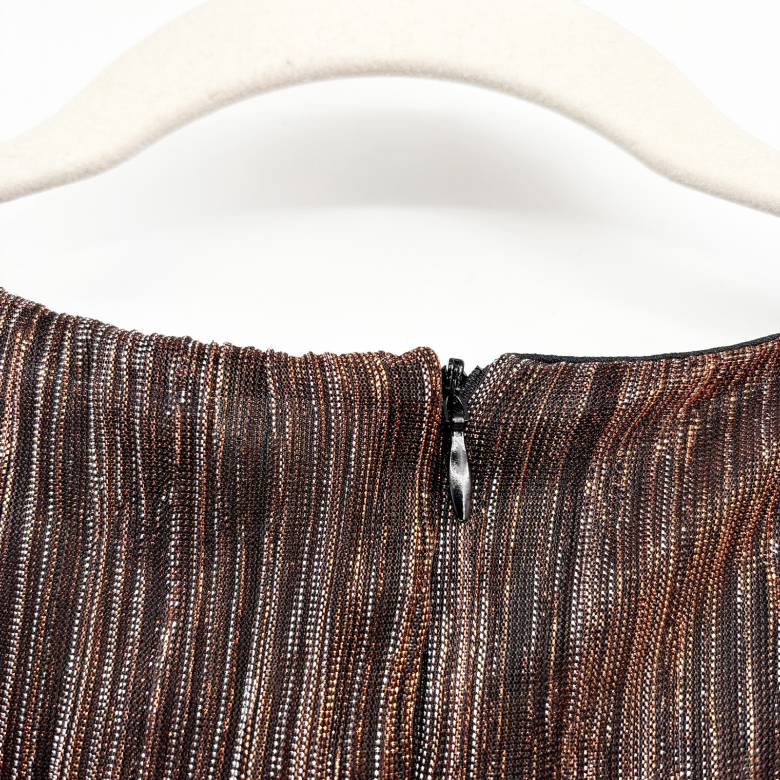 Black Tape Womens Bronze Metallic Plisse Tiered Glam Holiday Maxi Dress Size M