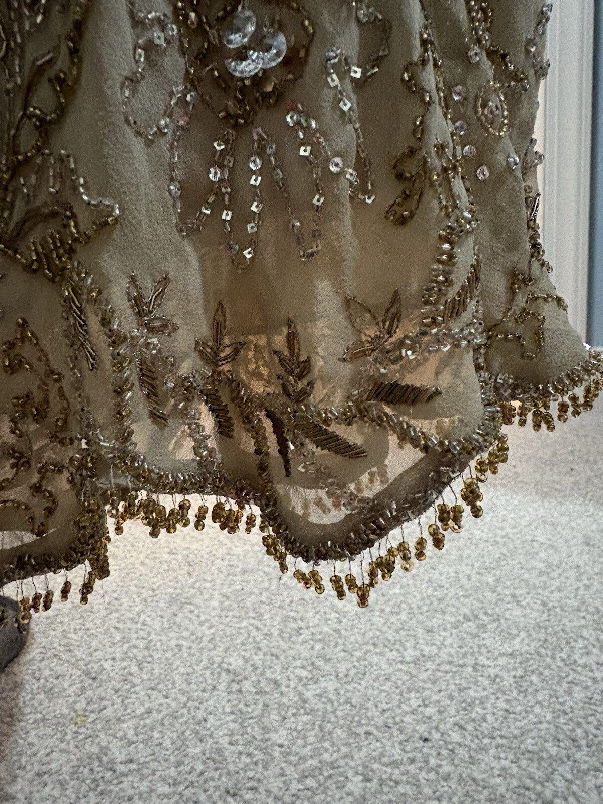 Ralph Lauren Collection Floral Silk Beaded Slip Dress Embellished Bias Vintage