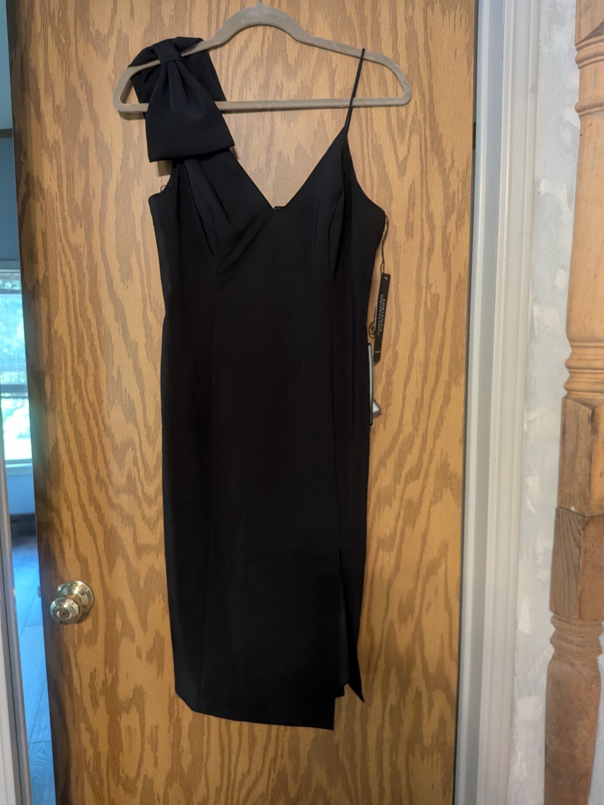 Adrianna Papell Dress Black 8 NWT Knee Length