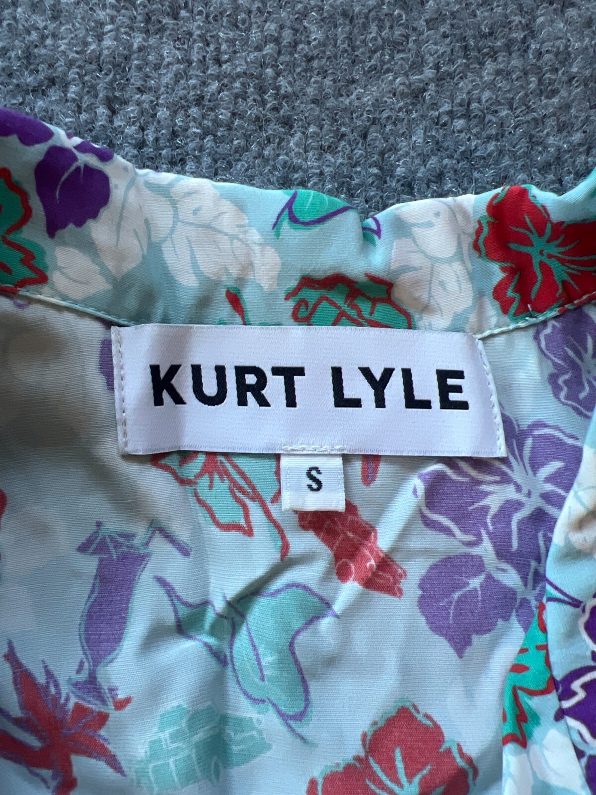 Kurt Lyle Womens Multicolor Floral Long Sleeve Cotton Knee Length A Line Dress S